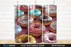 3D Colorful Donuts 20/30oz Skinny Tumbler Product Image 1