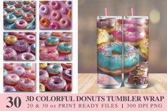 3D Colorful Donuts Tumbler Wrap Bundle Product Image 1