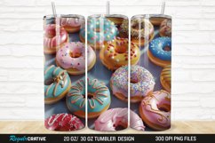 3D Colorful Donuts 20/30oz Skinny Tumbler Product Image 1
