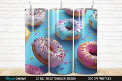 3D Colorful Donuts 20/30oz Skinny Tumbler Product Image 1