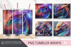 3D Colorful Dragon Tumbler Wrap Product Image 1