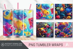3D Colorful Fish Tumbler wrap Product Image 1