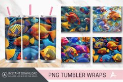 3D Colorful Fish Tumbler wrap Product Image 1