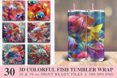 3D Colorful Fish Tumbler wrap Bundle Product Image 1