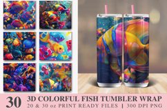 3D Colorful Fish Tumbler wrap Bundle Product Image 1
