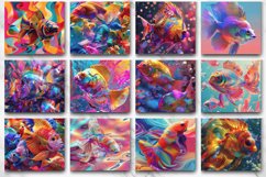 3D Colorful Fish Tumbler wrap Bundle Product Image 3
