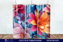 3D Colorful Floral Tumbler Wrap Product Image 1