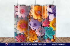 3D Colorful Floral Tumbler Wrap Product Image 1
