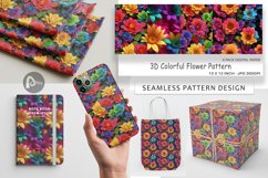 Digital Paper 3D Colorful Flower Product Image 1
