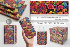 Digital Paper 3D Colorful Flower Product Image 1