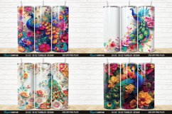3D Colorful Flowers Peacock Floral Tumbler Bundle Product Image 4