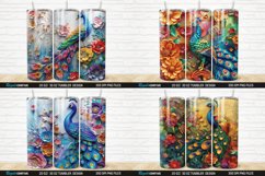 3D Colorful Flowers Peacock Floral Tumbler Bundle Product Image 7