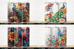 3D Colorful Flowers Peacock Floral Tumbler Bundle Product Image 3