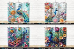 3D Colorful Flowers Peacock Floral Tumbler Bundle Product Image 2
