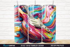 3D Colorful Guitar 20/30oz Skinny Tumbler Product Image 1