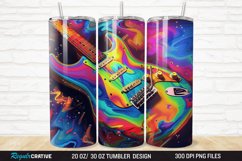 3D Colorful Guitar 20/30oz Skinny Tumbler Product Image 1