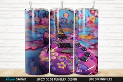3D Colorful Guitar 20/30oz Skinny Tumbler Product Image 1