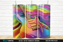 3D Colorful Guitar 20/30oz Skinny Tumbler Product Image 1