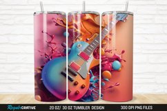 3D Colorful Guitar 20/30oz Skinny Tumbler Product Image 1