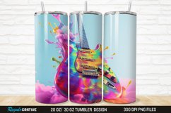 3D Colorful Guitar 20/30oz Skinny Tumbler Product Image 1