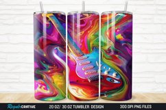 3D Colorful Guitar 20/30oz Skinny Tumbler Product Image 1