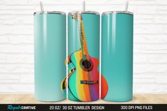 3D Colorful Guitar 20/30oz Skinny Tumbler Product Image 1