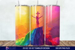 3D Colorful He is Risen Christian Tumbler Wrap Product Image 1
