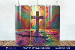 3D Colorful He is Risen Christian Tumbler Wrap Product Image 1
