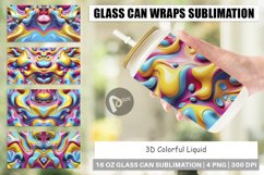 Glass Can Wraps 3D Colorful Liquid Product Image 1