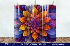 3D Colorful Mandala Flower Tumbler Wrap Product Image 1