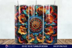 3D Colorful Mandala Flower Tumbler Wrap Product Image 1