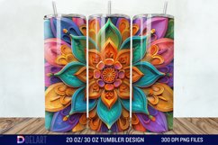 3D Colorful Mandala Flower Tumbler Wrap Product Image 1