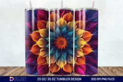 3D Colorful Mandala Flower Tumbler Wrap Product Image 1