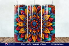 3D Colorful Mandala Flower Tumbler Wrap Product Image 1