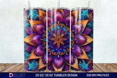 3D Colorful Mandala Flower Tumbler Wrap Product Image 1