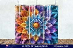 3D Colorful Mandala Flower Tumbler Wrap Product Image 1