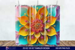 3D Colorful Mandala Flower Tumbler Wrap Product Image 1