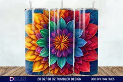 3D Colorful Mandala Flower Tumbler Wrap Product Image 1