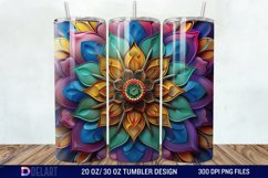 3D Colorful Mandala Flower Tumbler Wrap Product Image 1