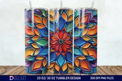 3D Colorful Mandala Flower Tumbler Wrap Product Image 1