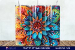 3D Colorful Mandala Flower Tumbler Wrap Product Image 1