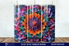 3D Colorful Mandala Flower Tumbler Wrap Product Image 1