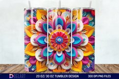 3D Colorful Mandala Flower Tumbler Wrap Product Image 1