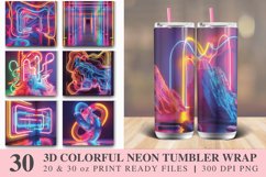 3D Colorful Neon Tumbler Wrap Bundle Product Image 1