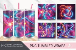 3D Colorful Neon Tumbler Wrap Product Image 1