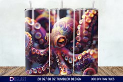 3D Colorful Octopus Tumbler Wrap Product Image 1