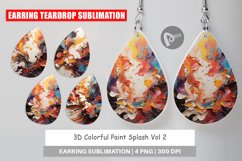 Earring Teardrop 3D Paint Splashes Product Image 1