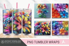 3D Colorful Rainbow Flowers Tumbler wrap Product Image 1