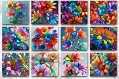 3D Colorful Rainbow Flowers Tumbler wrap Bundle Product Image 3