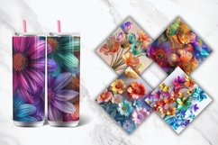 3D Colorful Rainbow Flowers Tumbler wrap Bundle Product Image 2